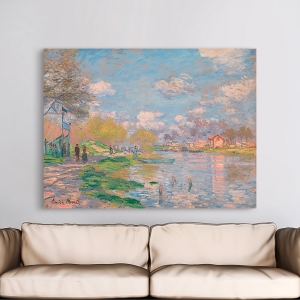 Wall Art Print and Canvas. Claude Monet, Spring by the Seine
