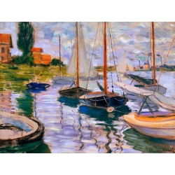 Bilder auf Leinwand. Claude Monet, Segelboote auf der Seine