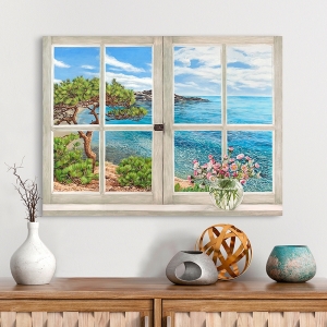 Wall Art Print and Canvas. Window on the Mediterranean Sea