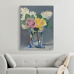 Wall Art Print and Canvas. Edouard Manet, Lilacs and roses
