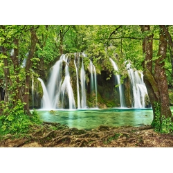 Wall Art Print and Canvas. Tufs Waterfall in the Alps