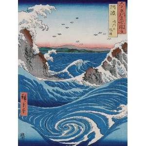 Japanische Kunst. Ando Hiroshige, Naruto Whirlpools, Awa Province