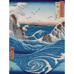 Cuadro japones en canvas. Hiroshige, Los Remolinos de Naruto, Awa