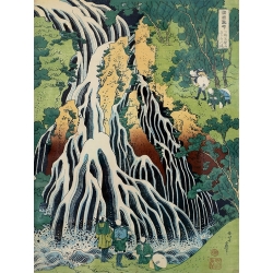 Stampa giapponese su tela e poster. Hokusai, La cascata di Kirifuki
