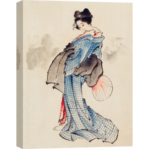 Stampa donna giapponese su tela e poster. Hokusai, Geisha