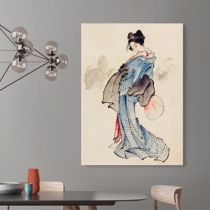 Stampa donna giapponese su tela e poster. Hokusai, Geisha
