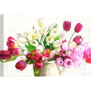 Cuadro en canvas con flores modernos. Bouquet on white background