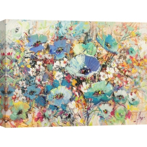 Cuadro moderno en canvas. Campo de flores en primavera