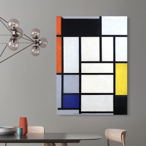Tableau sur toile. Mondrian, Composition with red, black, yellow