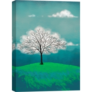 Modern Wall Art Print and Canvas. Whimsical Art. Tree of clouds