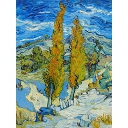 Bilder auf Leinwand. Vincent van Gogh, Die Pappeln in Saint-Rémy