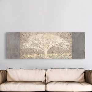 Tableau moderne pour salon sur toile. Grey Brocade Panel