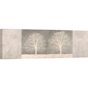Wall art for living room. Art print and canvas. Trees on Grey panel