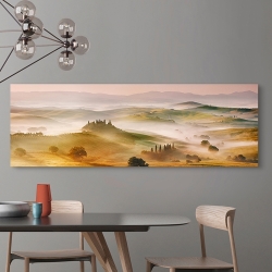 Tuscany Landscape Abstract Picture PANORAMA CANVAS WALL ART Print Orange 
