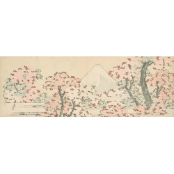 Japanese Art Print and Canvas. Hokusai. Mount Fuji with Cherry Tree