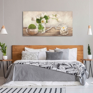 Wall art print and canvas. Remy Dellal, Arrangement with Tulips