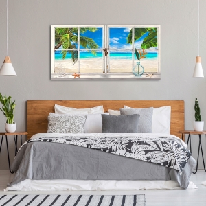 Window Wall Art. Art Print and Canvas. Tropical Horizon
