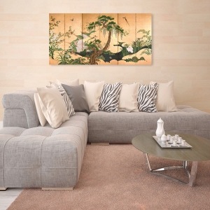 Wall art print and canvas. Kano Eino, Birds and Flowers of Spring and Summer