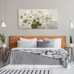 Wall art print and canvas. Leonardo Sanna, Tulips on White
