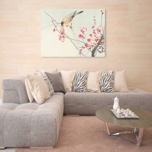 Leinwandbilder Japanische Kunst. Songbird on blossom branch