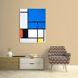 Cuadro en canvas. Mondrian Piet, Composition with large blue plane