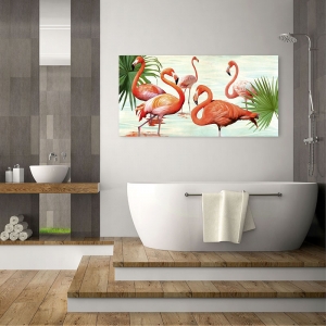 Wall art print and canvas. Teo Rizzardi, Flamingos