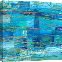 Quadro astratto blu, stampa su tela. Lucas, Monocromo Oceano