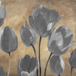 Quadro, stampa su tela. Luca Villa, Tulipani moderni grigi II