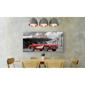 Cuadro de coches en canvas. Gasoline Images, Historical diner, USA
