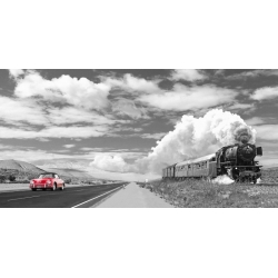 Vintage car poster and canvas. Interstate '59 (red)