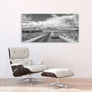 Vintage car poster and canvas. On The Road in America, Detail