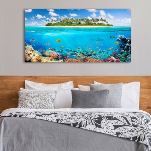 Tropisches Meer Fotografie. Leinwandbilder und Poster. Blick vom Riff
