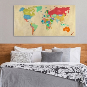 Cuadros mapamundi modernos.  Joannoo, Hipster Map of the World