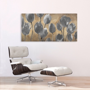 Tableau fleurs sur toile. Luca Villa, Tulipes modernes grises