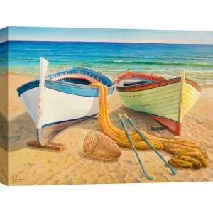 Cuadros en lienzo y poster. Adriano Galasso, Barcos en la playa