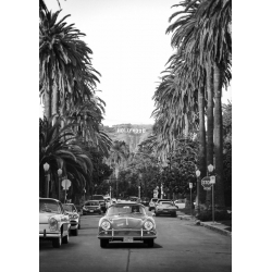 Quadro, poster auto d'epoca. Boulevard in Hollywood (BW)