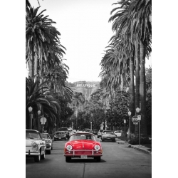 Quadro, poster auto d'epoca. Boulevard in Hollywood