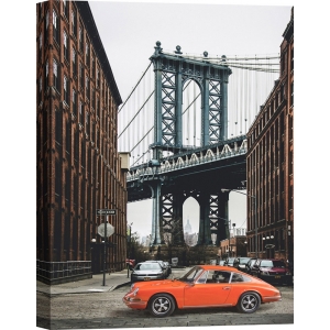 Quadro, poster auto d'epoca. By the Manhattan Bridge