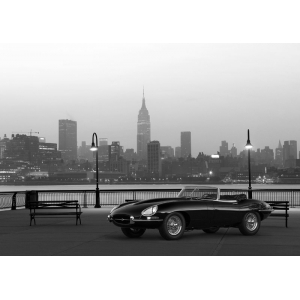 Tableau sur toile et poster voiture. Vintage Spyder in NYC (BW)