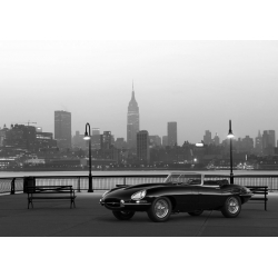 Tableau sur toile et poster voiture. Vintage Spyder in NYC (BW)
