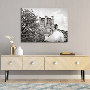 Wall art print, canvas, poster.  Young Woman at the Chateau
