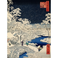 Cuadros y poster Ando Hiroshige, El puente de piedra de Meguro