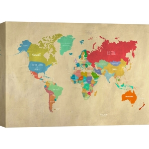 Tableau carte du monde. Hipster Map of the World