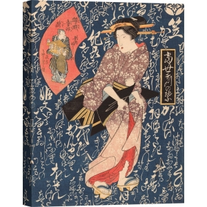 Tableau japonais. Eisen, Geisha in antique pink kimono