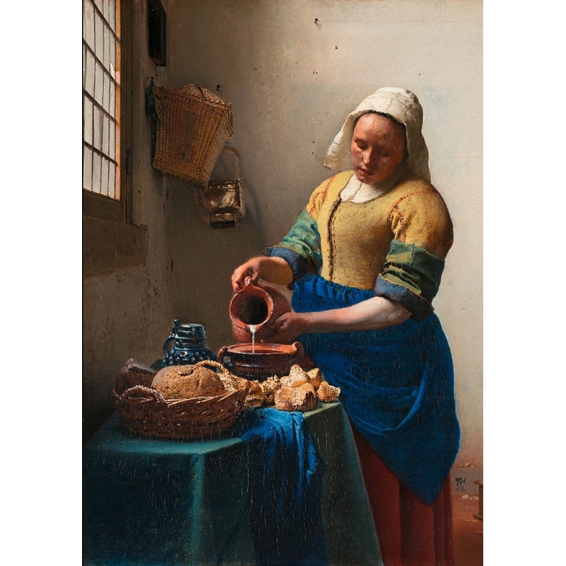 Quadro, stampa su tela. Jan Vermeer, La Lattaia