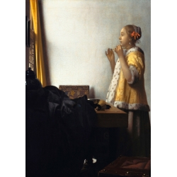 Wall art print, canvas. Jan Vermeer, Woman with a Pearl Necklace