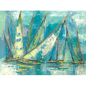Wall art print, canvas, poster. Luigi Florio, Aquamarine Sails