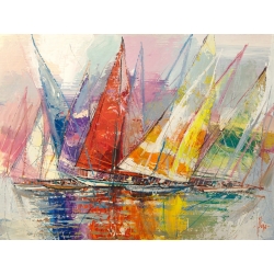 Wall art print, canvas, poster. Luigi Florio, Reflected sails