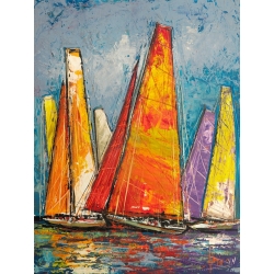 Wall art print, canvas, poster. Luigi Florio,  Coloured sails I