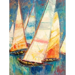 Cuadros barcos de vela. Luigi Florio, Velas de color II